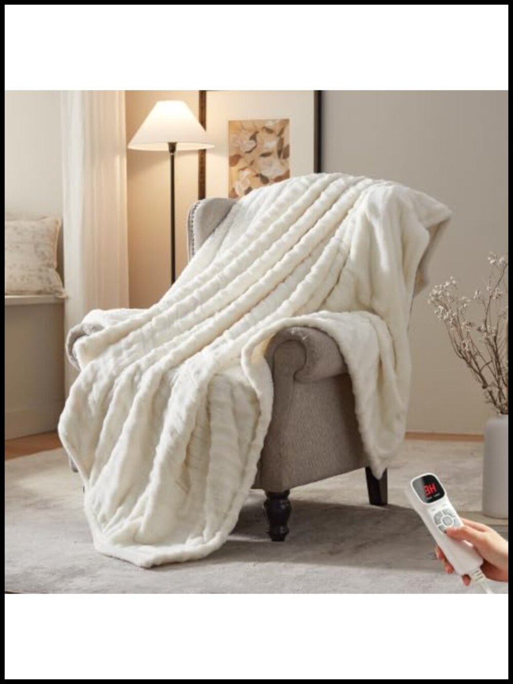 Heated Blanket Twin 62x84 Faux Fur Sherpa Electric Soft Warm Bed Throw